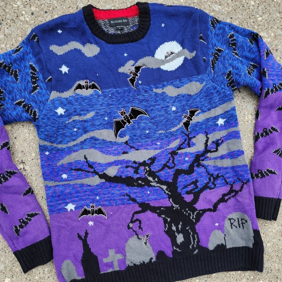 Vintage Knit Halloween Bat Sweater - Picture 3 of 9